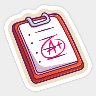 A+ Grade Report Cartoon Sticker